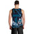 Blue Hafa Adai Guam Men Tank Top Chamorro Latte Stone Hand With Plumeria