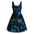 Blue Hafa Adai Guam Midi Dress Chamorro Latte Stone Hand With Plumeria - Polynesian Pride