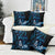 Blue Hafa Adai Guam Pillow Cover Chamorro Latte Stone Hand With Plumeria - Polynesian Pride