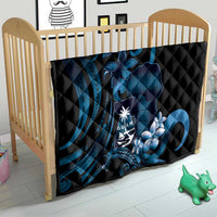 Blue Hafa Adai Guam Quilt Chamorro Latte Stone Hand With Plumeria