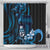 Blue Hafa Adai Guam Shower Curtain Chamorro Latte Stone Hand With Plumeria