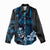 Blue Hafa Adai Guam Women Casual Shirt Chamorro Latte Stone Hand With Plumeria