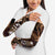 Brown Hafa Adai Guam Arm Sleeves Chamorro Latte Stone Hand With Plumeria - Polynesian Pride
