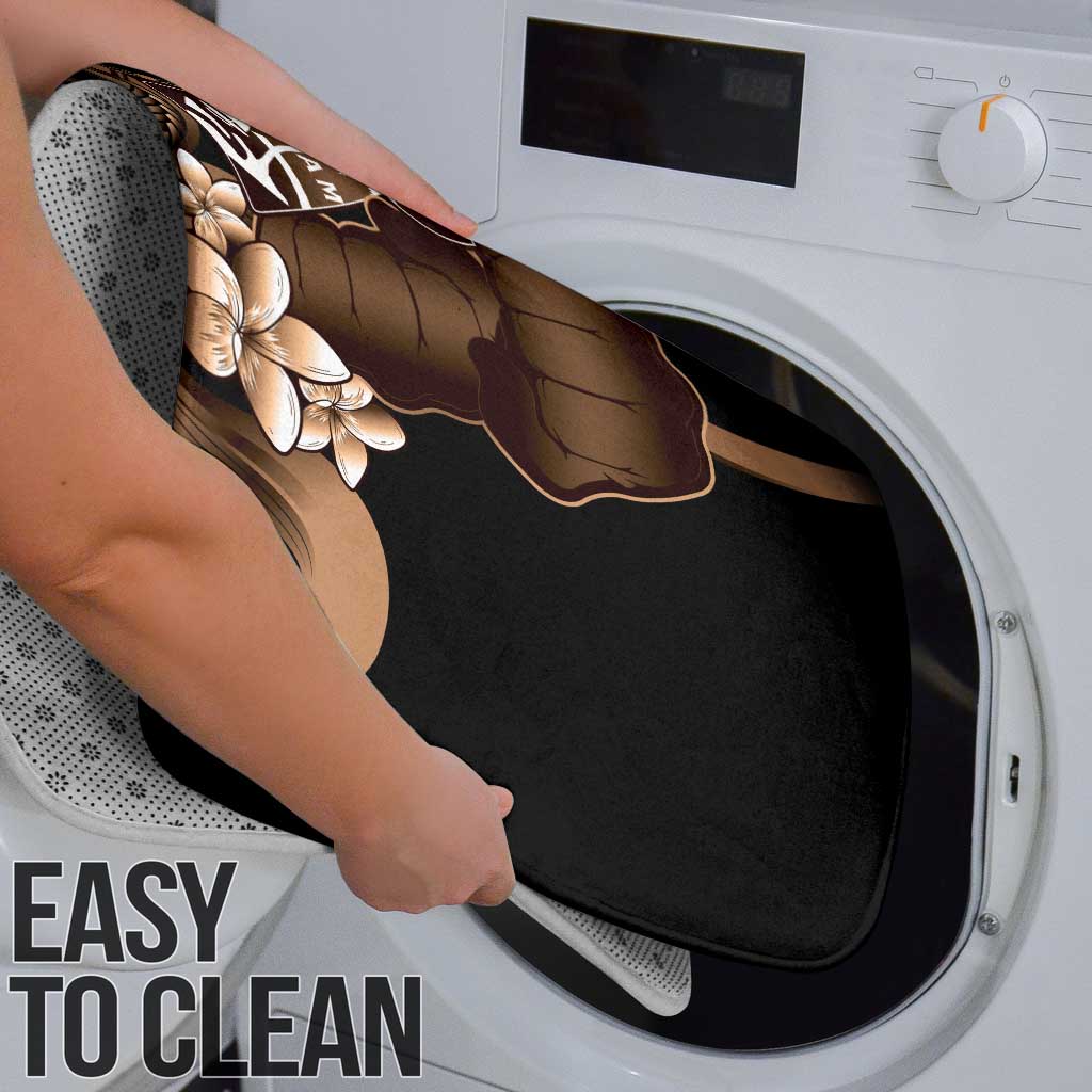 Brown Hafa Adai Guam Bathroom Set Chamorro Latte Stone Hand With Plumeria - Polynesian Pride