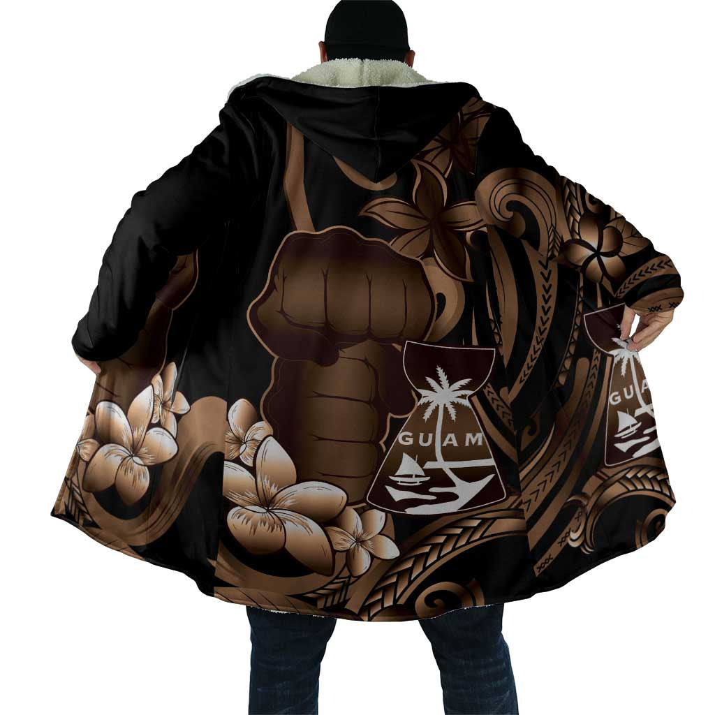 Brown Hafa Adai Guam Cloak Chamorro Latte Stone Hand With Plumeria - Polynesian Pride