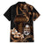 Brown Hafa Adai Guam Hawaiian Shirt Chamorro Latte Stone Hand With Plumeria