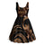 Brown Hafa Adai Guam Midi Dress Chamorro Latte Stone Hand With Plumeria - Polynesian Pride
