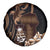 Brown Hafa Adai Guam Spare Tire Cover Chamorro Latte Stone Hand With Plumeria