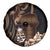 Brown Hafa Adai Guam Spare Tire Cover Chamorro Latte Stone Hand With Plumeria