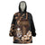 Brown Hafa Adai Guam Wearable Blanket Hoodie Chamorro Latte Stone Hand With Plumeria