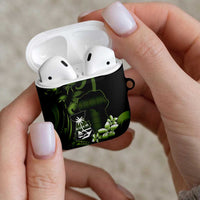 Green Hafa Adai Guam AirPods Case Chamorro Latte Stone Hand With Plumeria - Polynesian Pride