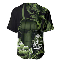 Green Hafa Adai Guam Baseball Jersey Chamorro Latte Stone Hand With Plumeria