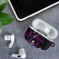 Purple Hafa Adai Guam AirPods Case Chamorro Latte Stone Hand With Plumeria - Polynesian Pride