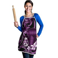 Purple Hafa Adai Guam Apron Chamorro Latte Stone Hand With Plumeria - Polynesian Pride