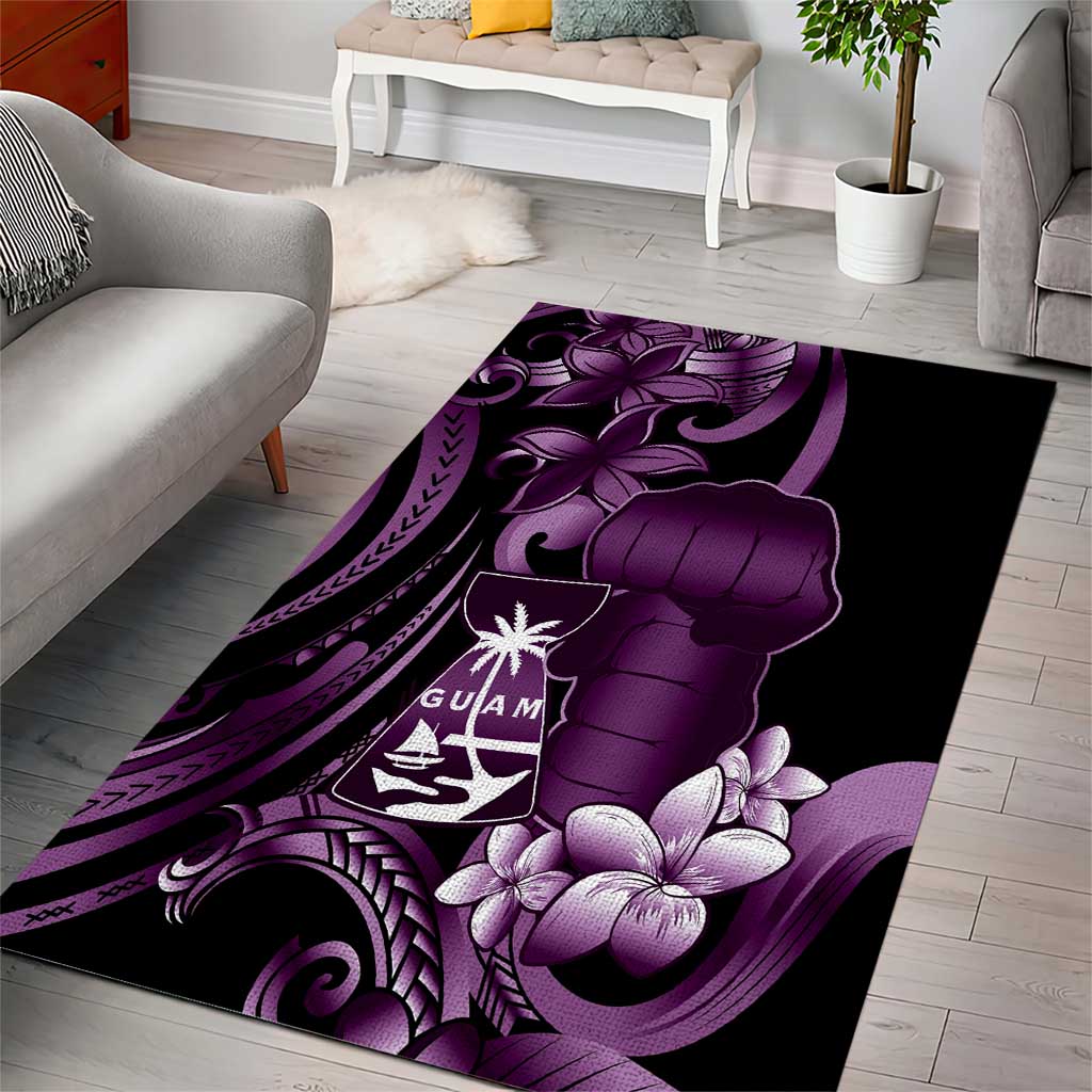 Purple Hafa Adai Guam Area Rug Chamorro Latte Stone Hand With Plumeria
