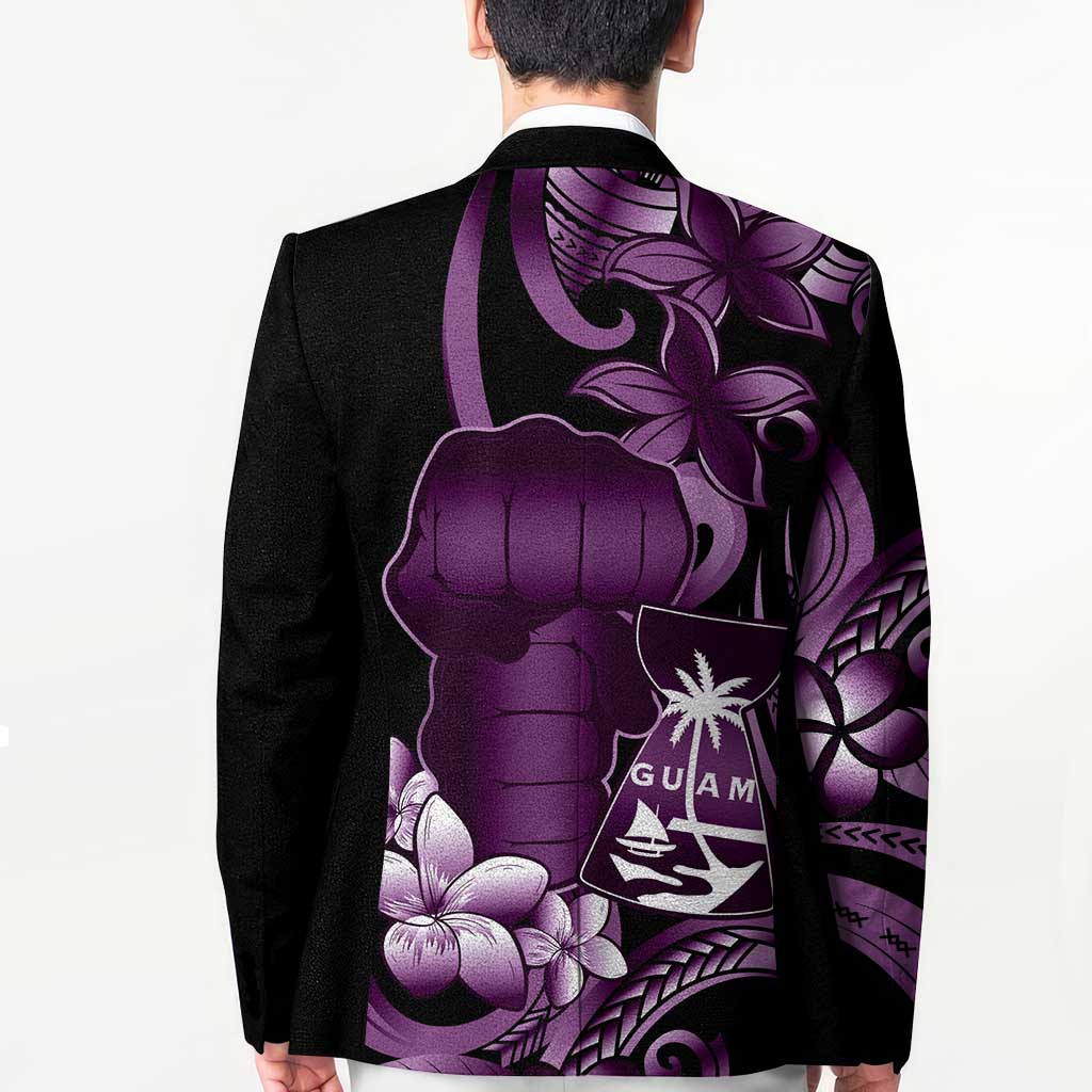 Purple Hafa Adai Guam Blazer Chamorro Latte Stone Hand With Plumeria - Polynesian Pride