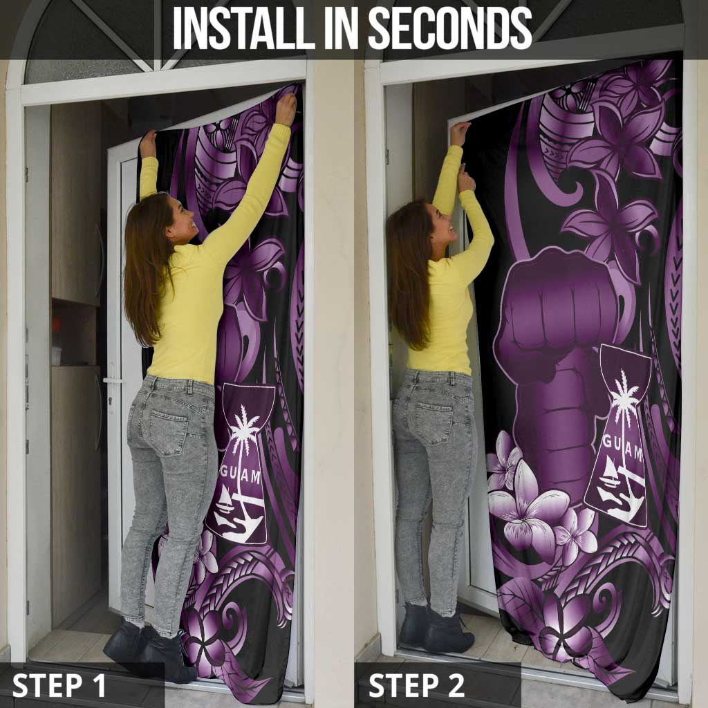 Purple Hafa Adai Guam Door Cover Chamorro Latte Stone Hand With Plumeria - Polynesian Pride