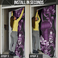 Purple Hafa Adai Guam Door Cover Chamorro Latte Stone Hand With Plumeria - Polynesian Pride