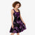 Purple Hafa Adai Guam Midi Dress Chamorro Latte Stone Hand With Plumeria - Polynesian Pride