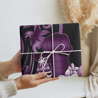 Purple Hafa Adai Guam Wrapping Paper Chamorro Latte Stone Hand With Plumeria - Polynesian Pride