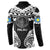 Palau Constitution Day Button Sweatshirt Belau Seal With Polynesian Pattern - Black