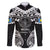 Palau Constitution Day Family Matching Off Shoulder Short Dress and Hawaiian Shirt Belau Seal With Polynesian Pattern - Black