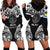 Palau Constitution Day Hoodie Dress Belau Seal With Polynesian Pattern - Black