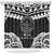 Palau Constitution Day Shower Curtain Belau Seal With Polynesian Pattern - Black