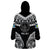 Palau Constitution Day Wearable Blanket Hoodie Belau Seal With Polynesian Pattern - Black