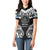 Palau Constitution Day Women Polo Shirt Belau Seal With Polynesian Pattern - Black