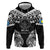 Palau Constitution Day Zip Hoodie Belau Seal With Polynesian Pattern - Black