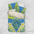 Palau Constitution Day Bedding Set Belau Seal With Frangipani Polynesian Pattern - Blue