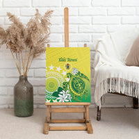 Cook Islands Independence Day Canvas Wall Art Kuki Airani Tiare Maori Polynesian Pattern - Green