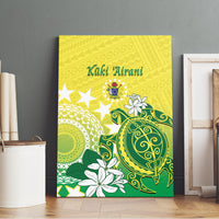 Cook Islands Independence Day Canvas Wall Art Kuki Airani Tiare Maori Polynesian Pattern - Green