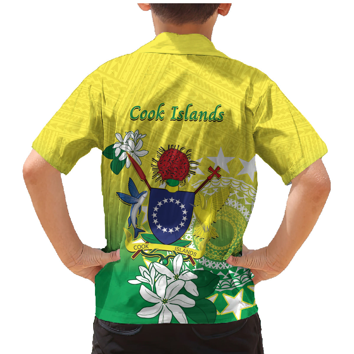 Cook Islands Independence Day Family Matching Mermaid Dress and Hawaiian Shirt Kuki Airani Tiare Maori Polynesian Pattern - Green