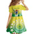 Cook Islands Independence Day Family Matching Off Shoulder Short Dress and Hawaiian Shirt Kuki Airani Tiare Maori Polynesian Pattern - Green