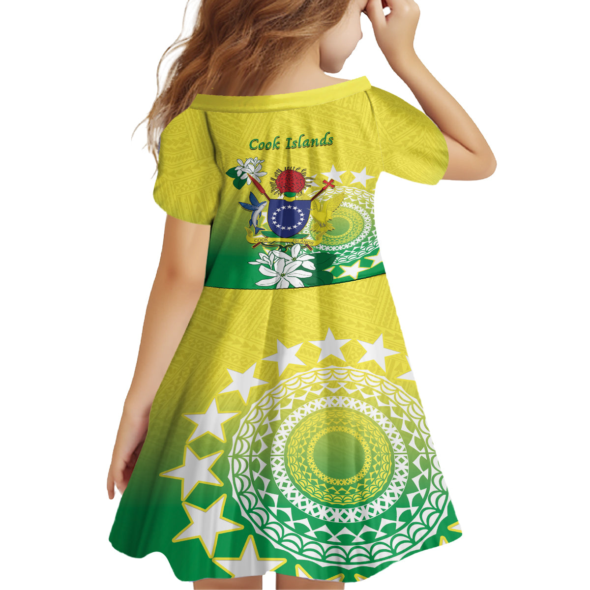 Cook Islands Independence Day Family Matching Puletasi and Hawaiian Shirt Kuki Airani Tiare Maori Polynesian Pattern - Green LT14 - Polynesian Pride