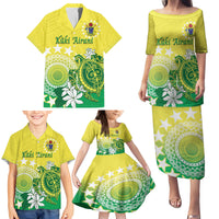 Cook Islands Independence Day Family Matching Puletasi and Hawaiian Shirt Kuki Airani Tiare Maori Polynesian Pattern - Green LT14 - Polynesian Pride