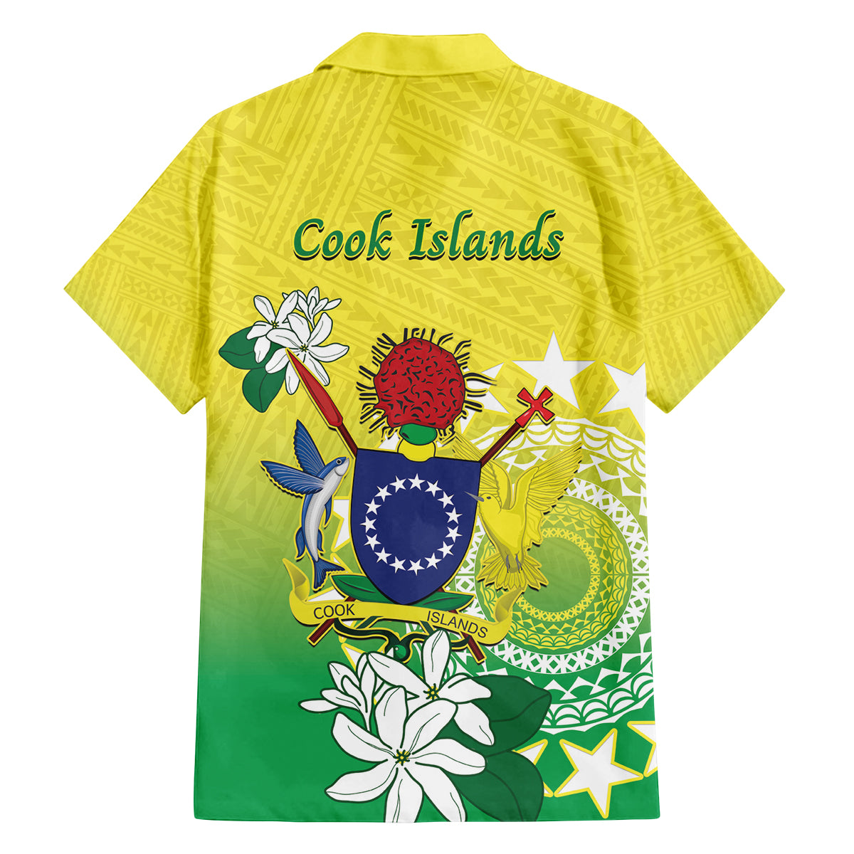 Cook Islands Independence Day Family Matching Puletasi and Hawaiian Shirt Kuki Airani Tiare Maori Polynesian Pattern - Green LT14 - Polynesian Pride