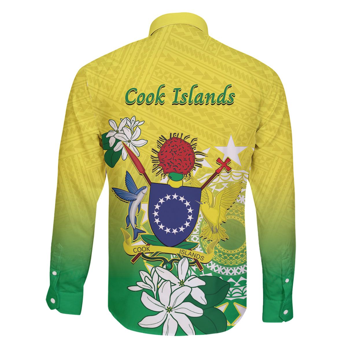 Cook Islands Independence Day Family Matching Tank Maxi Dress and Hawaiian Shirt Kuki Airani Tiare Maori Polynesian Pattern - Green