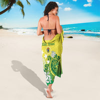 Cook Islands Independence Day Sarong Kuki Airani Tiare Maori Polynesian Pattern - Green