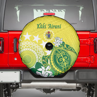 Cook Islands Independence Day Spare Tire Cover Kuki Airani Tiare Maori Polynesian Pattern - Green