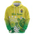 Cook Islands Independence Day Zip Hoodie Kuki Airani Tiare Maori Polynesian Pattern - Green