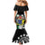 Cook Islands Independence Day Family Matching Mermaid Dress and Hawaiian Shirt Kuki Airani Tiare Maori Polynesian Pattern - Black
