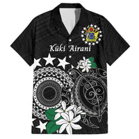 Cook Islands Independence Day Family Matching Puletasi and Hawaiian Shirt Kuki Airani Tiare Maori Polynesian Pattern - Black LT14 Dad's Shirt - Short Sleeve Black - Polynesian Pride