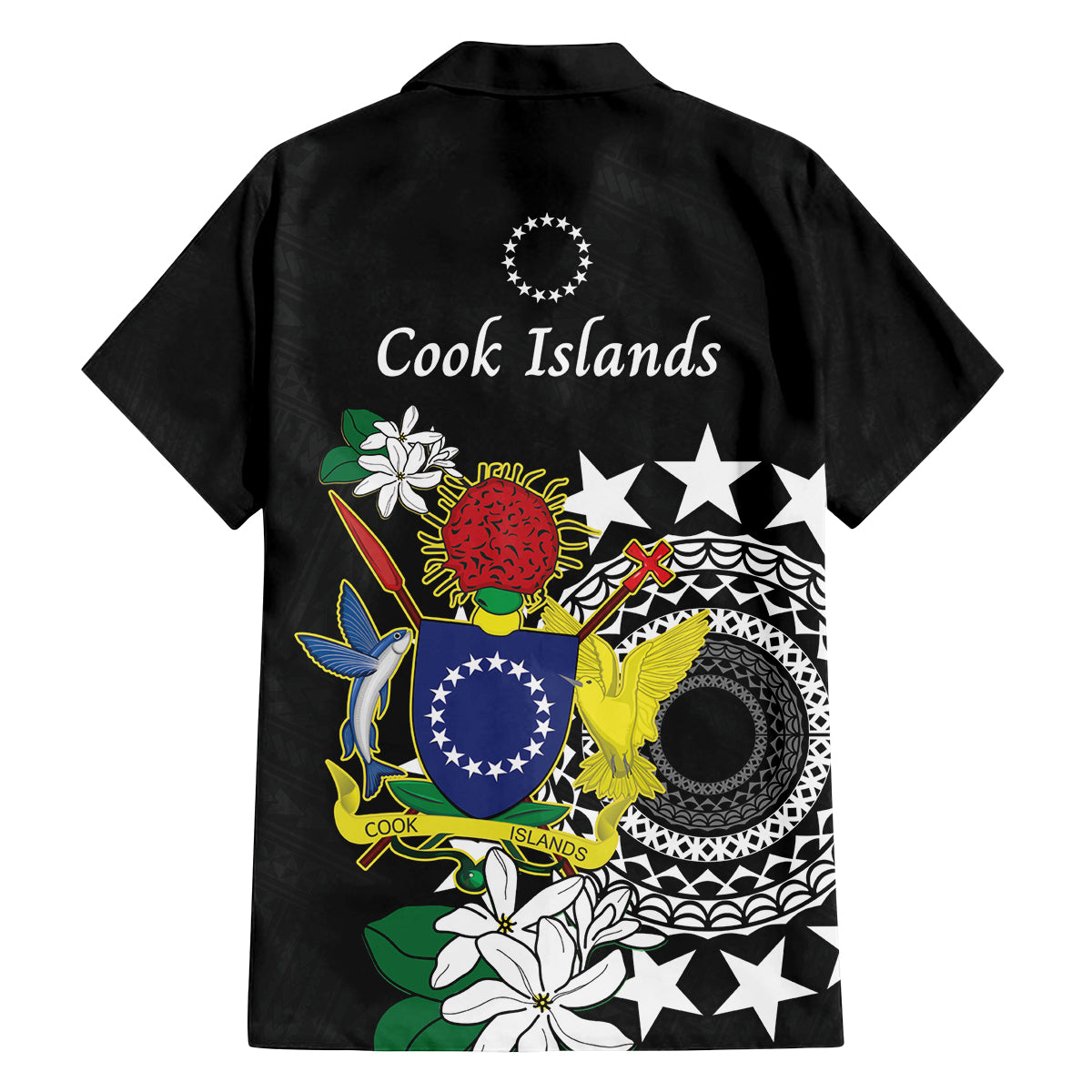 Cook Islands Independence Day Family Matching Puletasi and Hawaiian Shirt Kuki Airani Tiare Maori Polynesian Pattern - Black LT14 - Polynesian Pride
