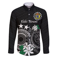 Cook Islands Independence Day Family Matching Puletasi and Hawaiian Shirt Kuki Airani Tiare Maori Polynesian Pattern - Black LT14 Dad's Shirt - Long Sleeve Black - Polynesian Pride
