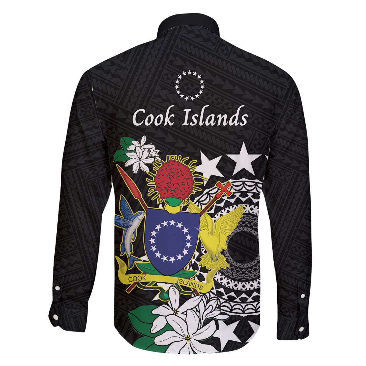 Cook Islands Independence Day Family Matching Puletasi and Hawaiian Shirt Kuki Airani Tiare Maori Polynesian Pattern - Black LT14 - Polynesian Pride
