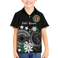 Cook Islands Independence Day Family Matching Puletasi and Hawaiian Shirt Kuki Airani Tiare Maori Polynesian Pattern - Black LT14 Son's Shirt Black - Polynesian Pride