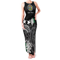 Cook Islands Independence Day Family Matching Tank Maxi Dress and Hawaiian Shirt Kuki Airani Tiare Maori Polynesian Pattern - Black